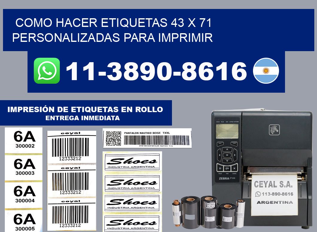 como hacer etiquetas 43 x 71 personalizadas para imprimir