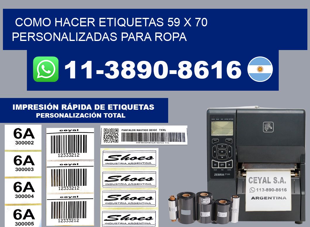 como hacer etiquetas 59 x 70 personalizadas para ropa