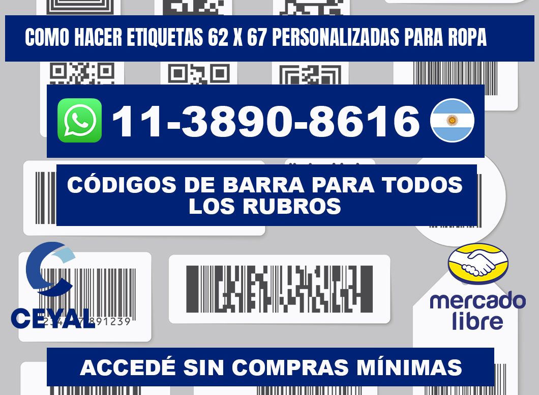 como hacer etiquetas 62 x 67 personalizadas para ropa