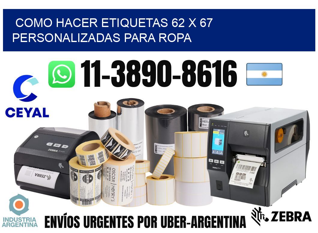 como hacer etiquetas 62 x 67 personalizadas para ropa