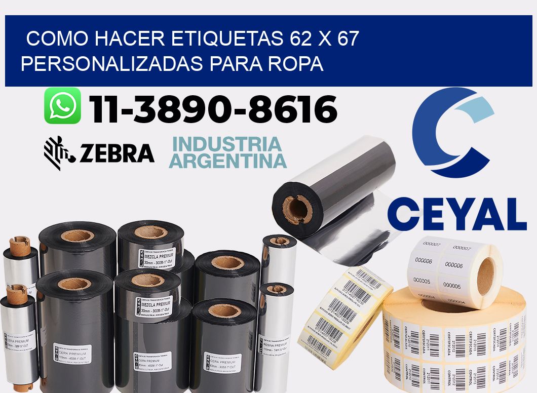 como hacer etiquetas 62 x 67 personalizadas para ropa