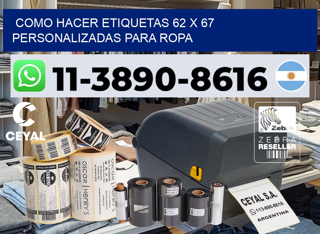como hacer etiquetas 62 x 67 personalizadas para ropa