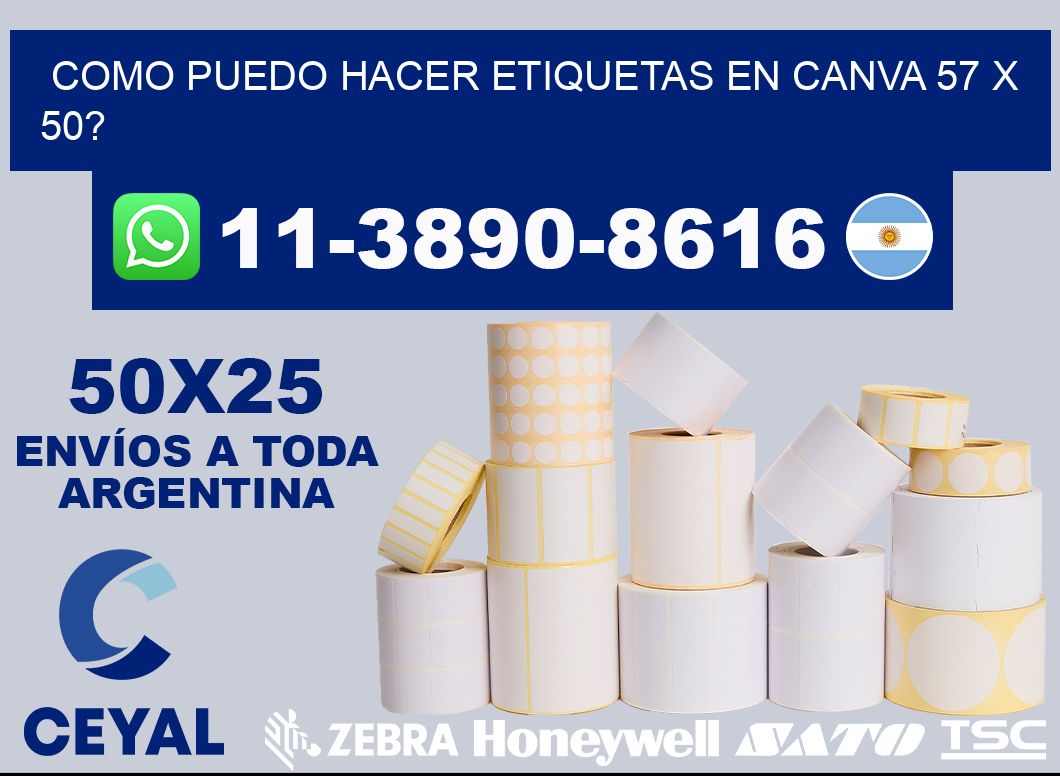 como puedo hacer etiquetas en canva 57 x 50?