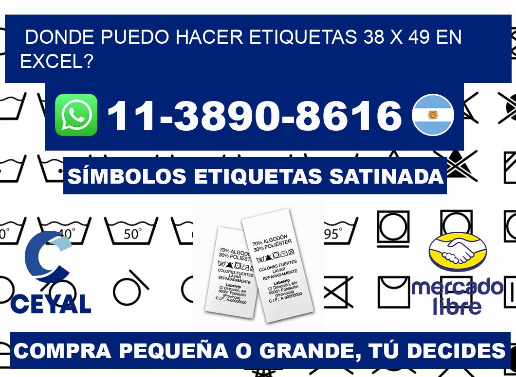 donde puedo hacer etiquetas 38 x 49 en excel?
