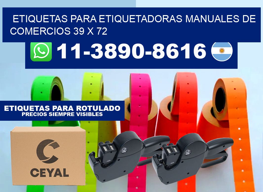 etiquetas para etiquetadoras manuales de comercios 39 x 72