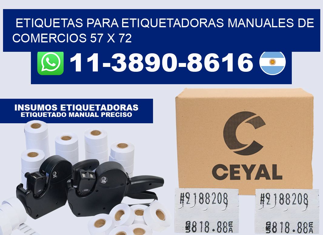 etiquetas para etiquetadoras manuales de comercios 57 x 72