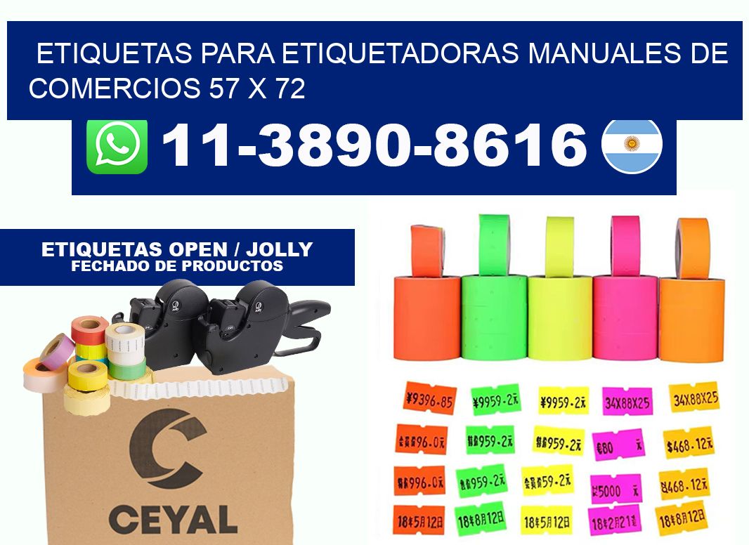 etiquetas para etiquetadoras manuales de comercios 57 x 72
