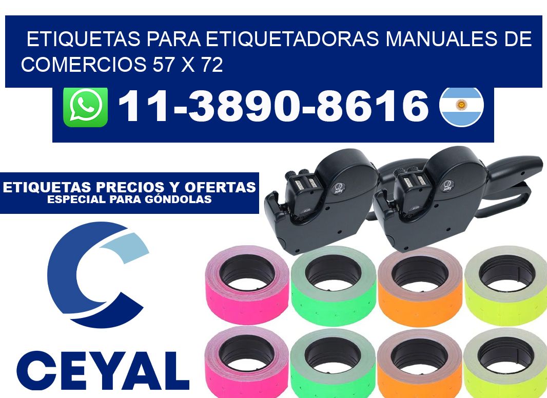 etiquetas para etiquetadoras manuales de comercios 57 x 72