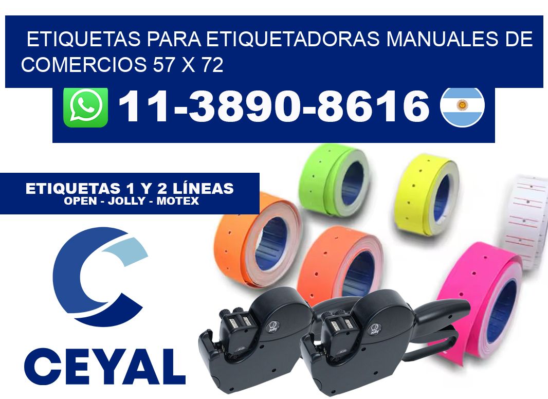 etiquetas para etiquetadoras manuales de comercios 57 x 72