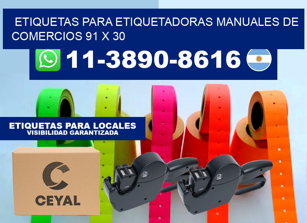 etiquetas para etiquetadoras manuales de comercios 91 x 30