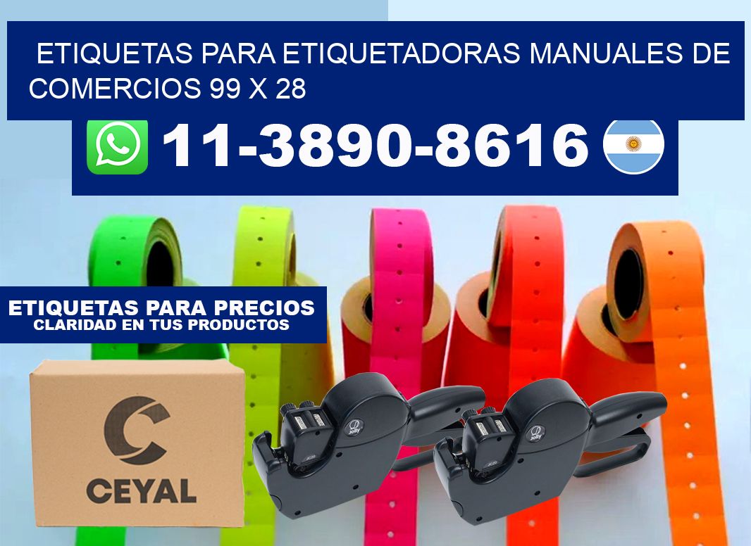 etiquetas para etiquetadoras manuales de comercios 99 x 28