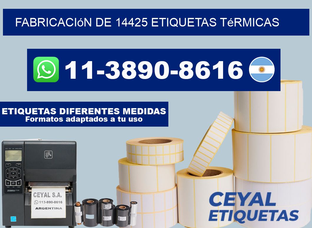 fabricación de 14425 etiquetas térmicas