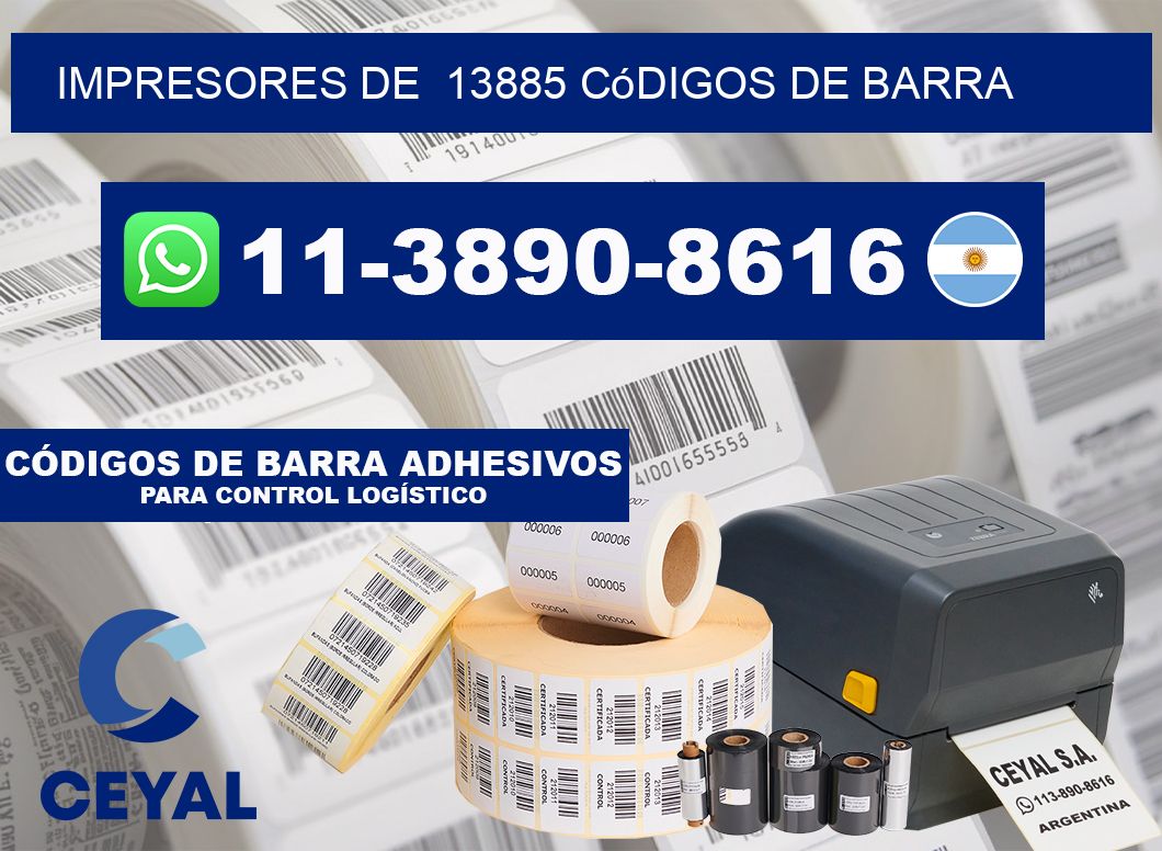 impresores de  13885 códigos de barra