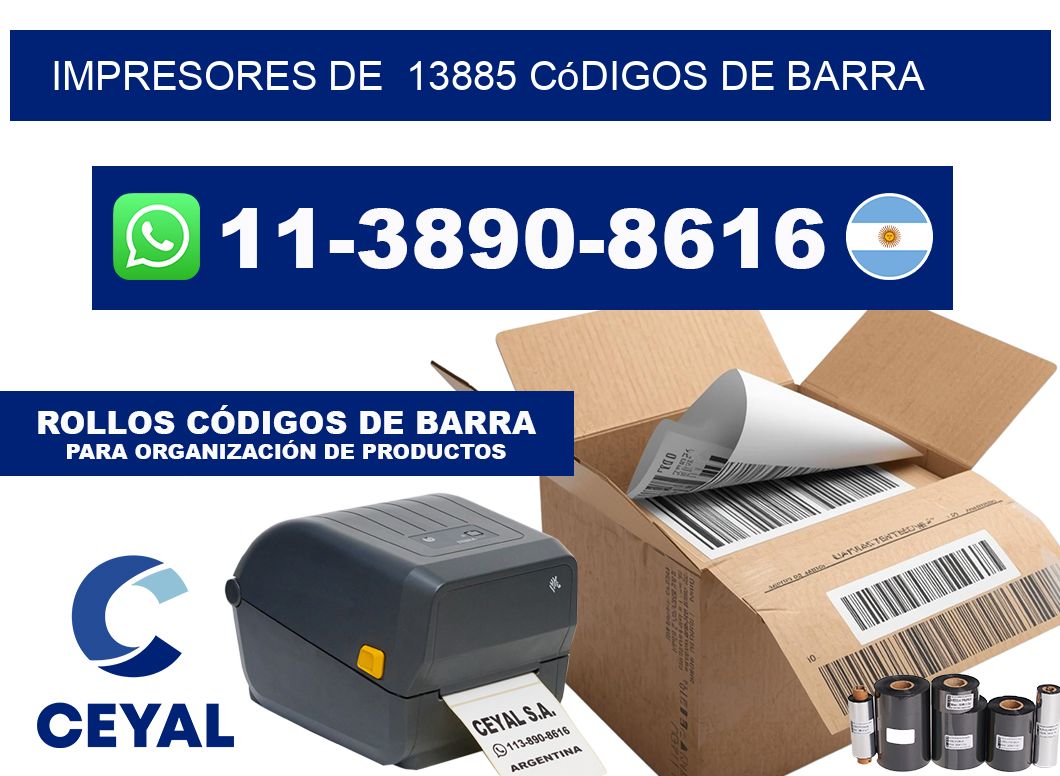 impresores de  13885 códigos de barra