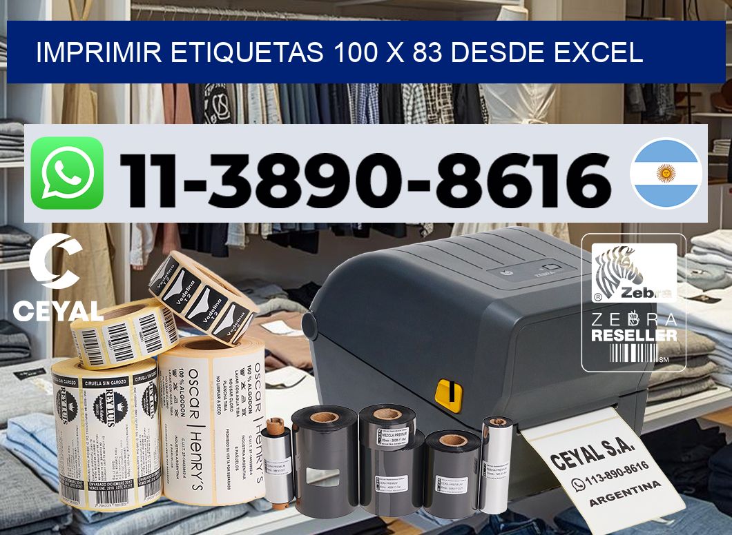 imprimir etiquetas 100 x 83 desde excel