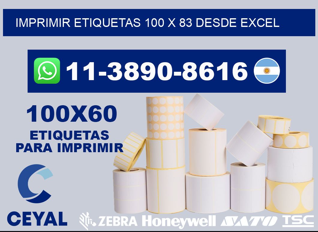 imprimir etiquetas 100 x 83 desde excel