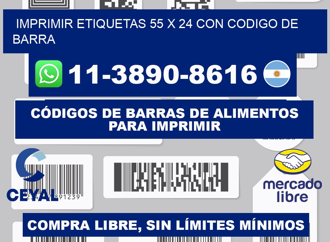imprimir etiquetas 55 x 24 con codigo de barra