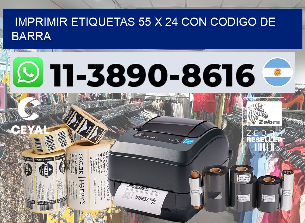 imprimir etiquetas 55 x 24 con codigo de barra