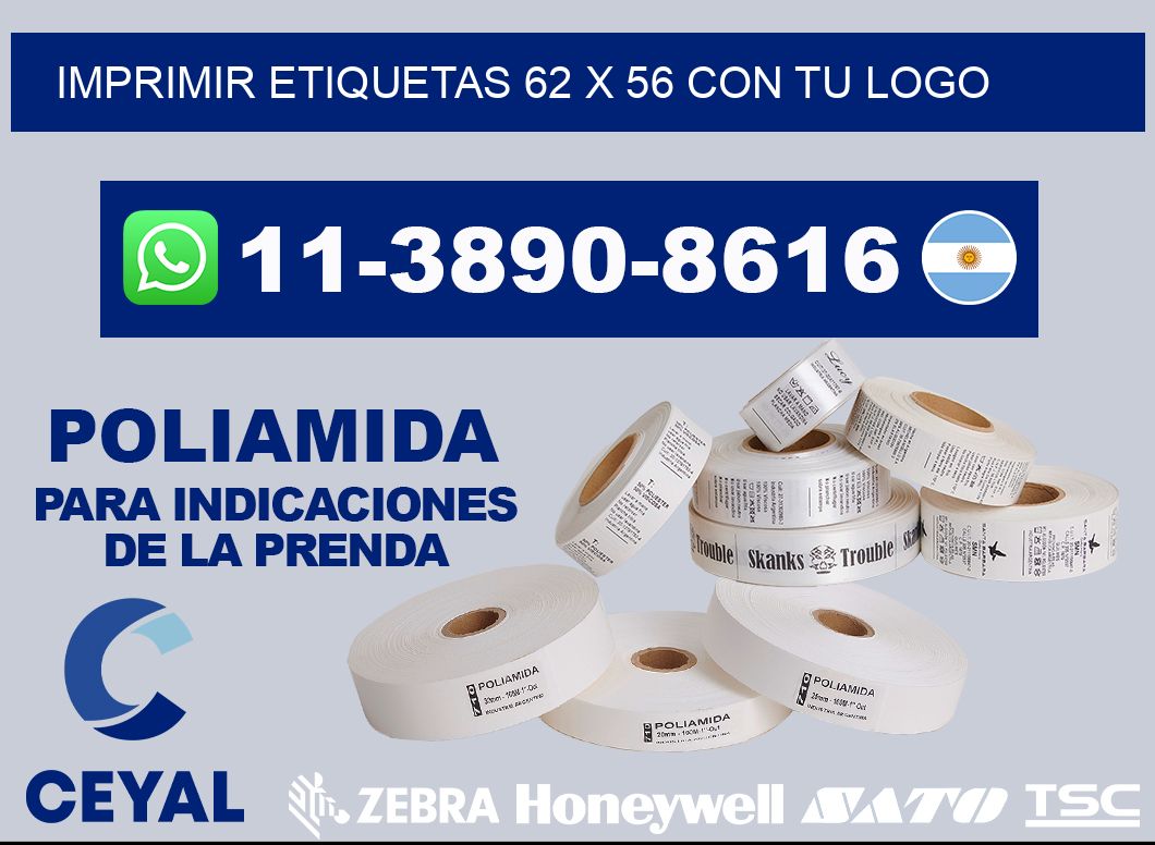 imprimir etiquetas 62 x 56 con tu logo