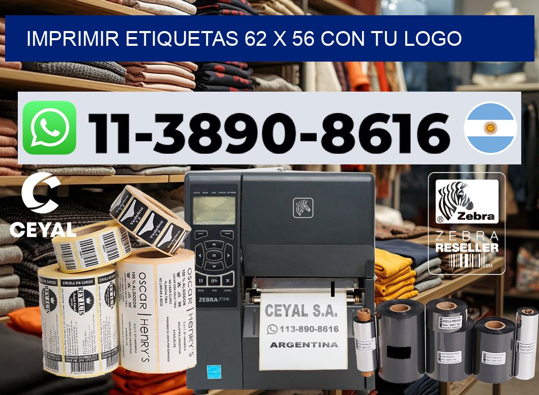 imprimir etiquetas 62 x 56 con tu logo
