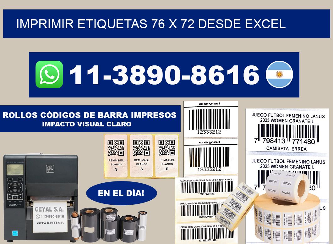 imprimir etiquetas 76 x 72 desde excel