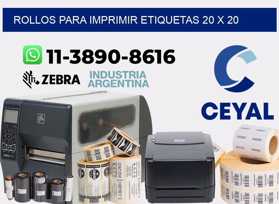 rollos para imprimir etiquetas 20 x 20