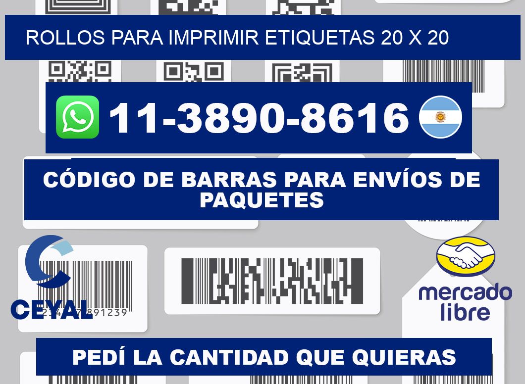 rollos para imprimir etiquetas 20 x 20
