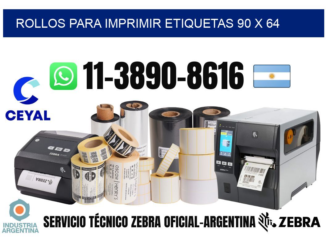 rollos para imprimir etiquetas 90 x 64