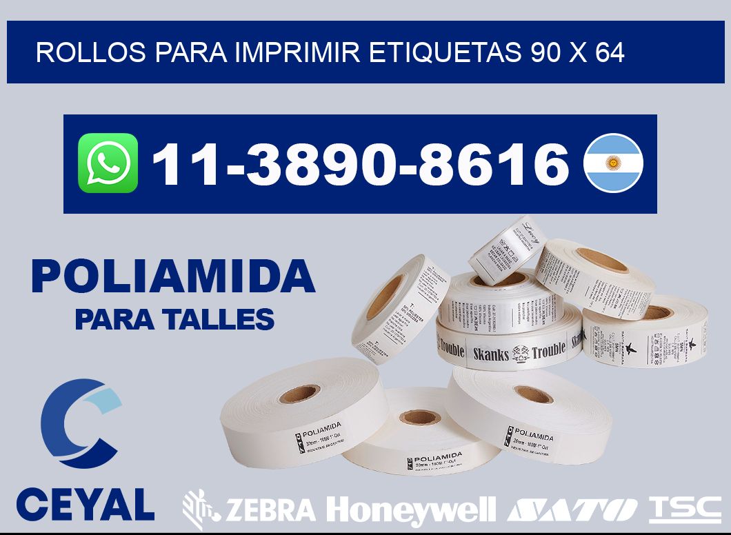 rollos para imprimir etiquetas 90 x 64