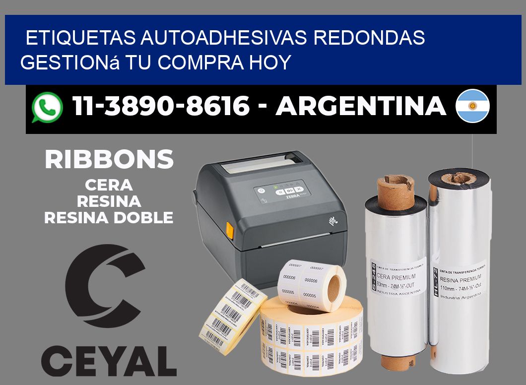 ETIQUETAS AUTOADHESIVAS REDONDAS Gestioná tu compra hoy
