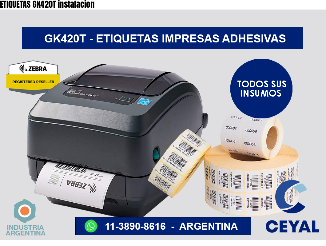 ETIQUETAS GK420T instalacion