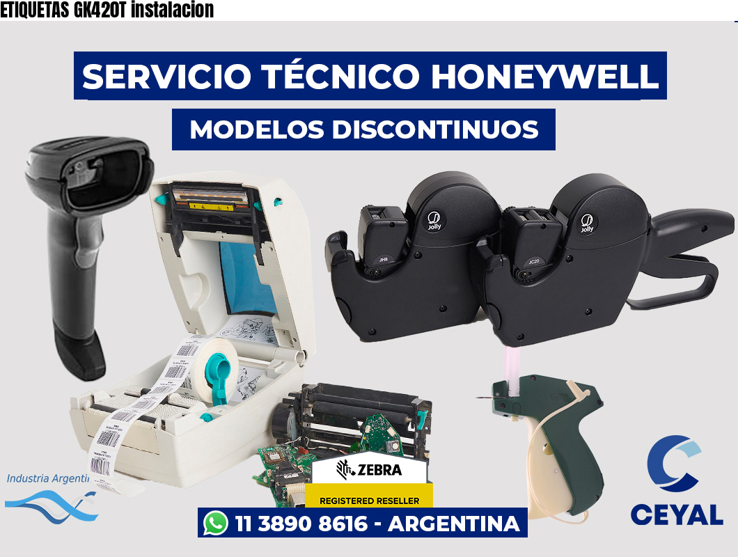 ETIQUETAS GK420T instalacion