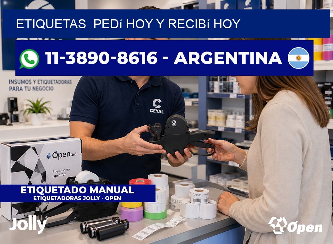 ETIQUETAS  Pedí hoy y recibí hoy