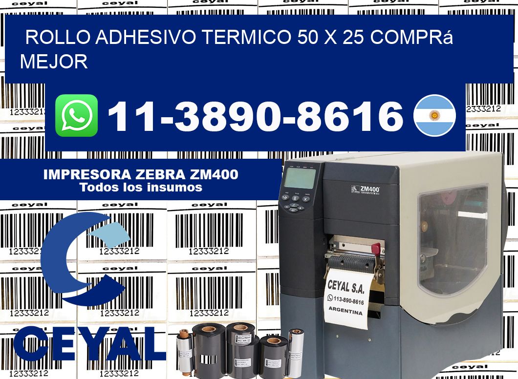 ROLLO ADHESIVO TERMICO 50 X 25 Comprá mejor