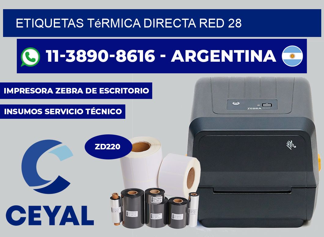 etiquetas térmica directa RED 28