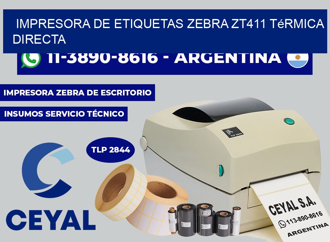 impresora de etiquetas zebra ZT411 térmica directa