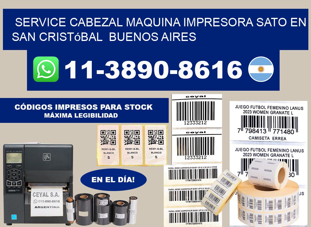 service cabezal Maquina impresora Sato en San Cristóbal Buenos Aires