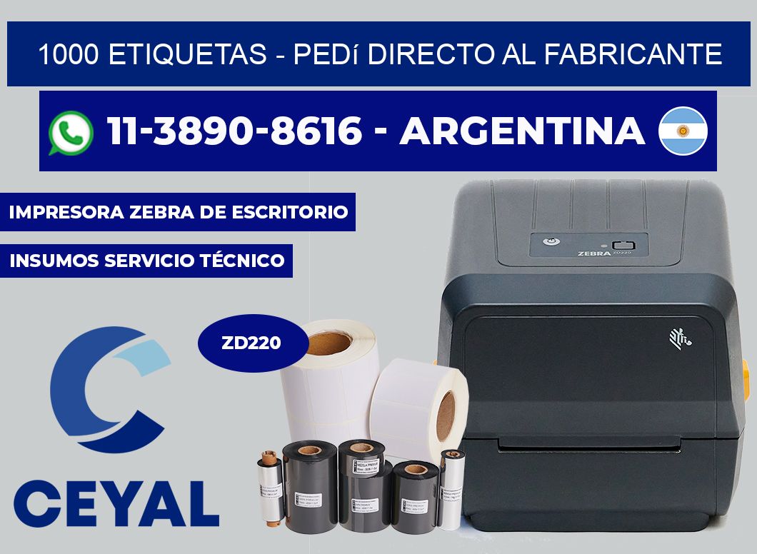 1000 ETIQUETAS - Pedí directo al fabricante