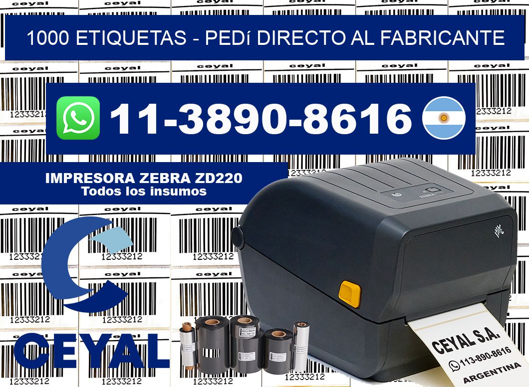 1000 ETIQUETAS - Pedí directo al fabricante