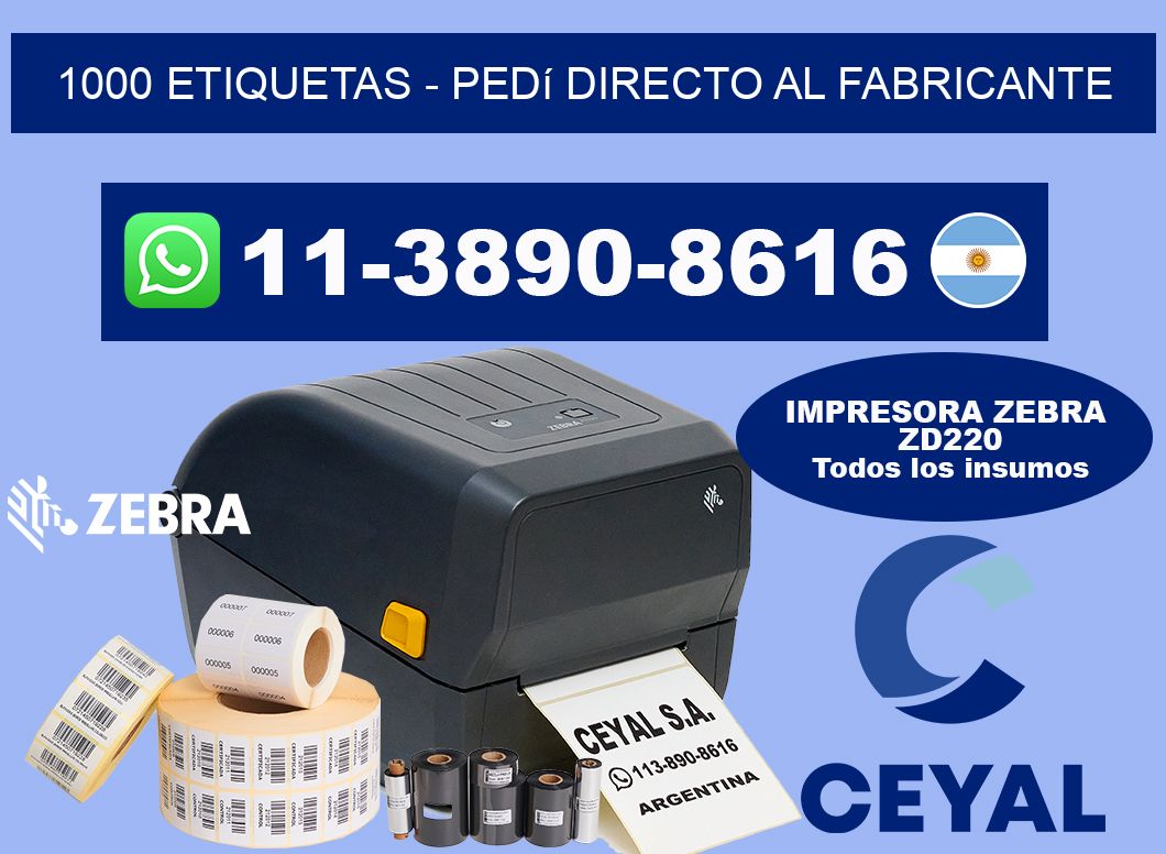 1000 ETIQUETAS - Pedí directo al fabricante