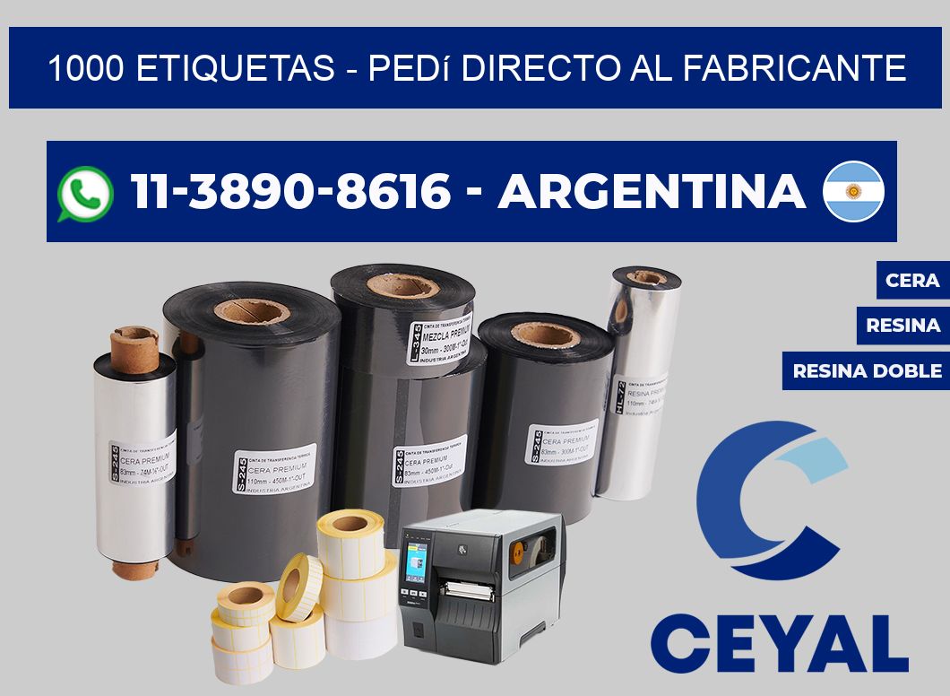 1000 ETIQUETAS - Pedí directo al fabricante