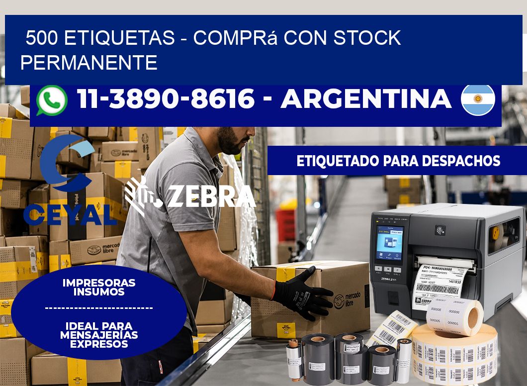 500 ETIQUETAS – Comprá con stock permanente