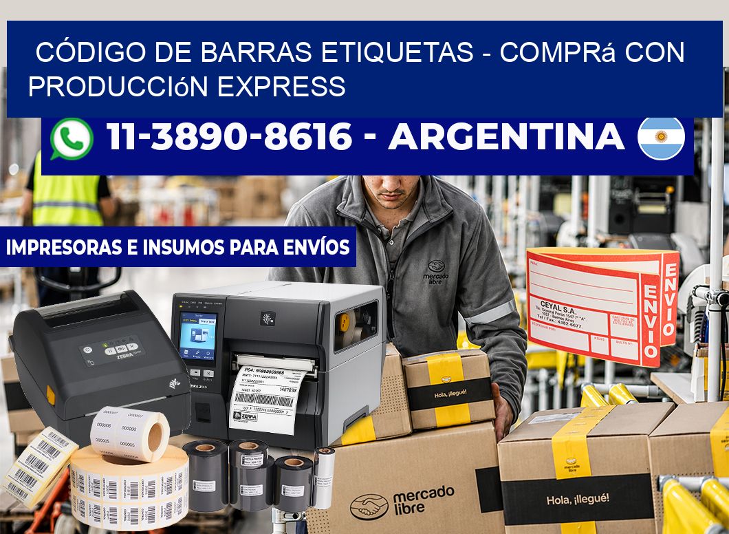 CÓDIGO DE BARRAS ETIQUETAS - Comprá con producción express
