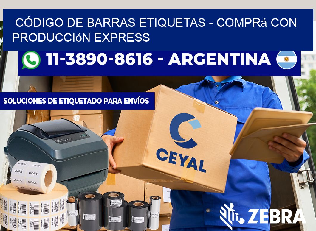 CÓDIGO DE BARRAS ETIQUETAS - Comprá con producción express
