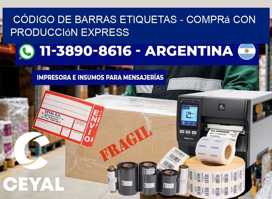CÓDIGO DE BARRAS ETIQUETAS - Comprá con producción express