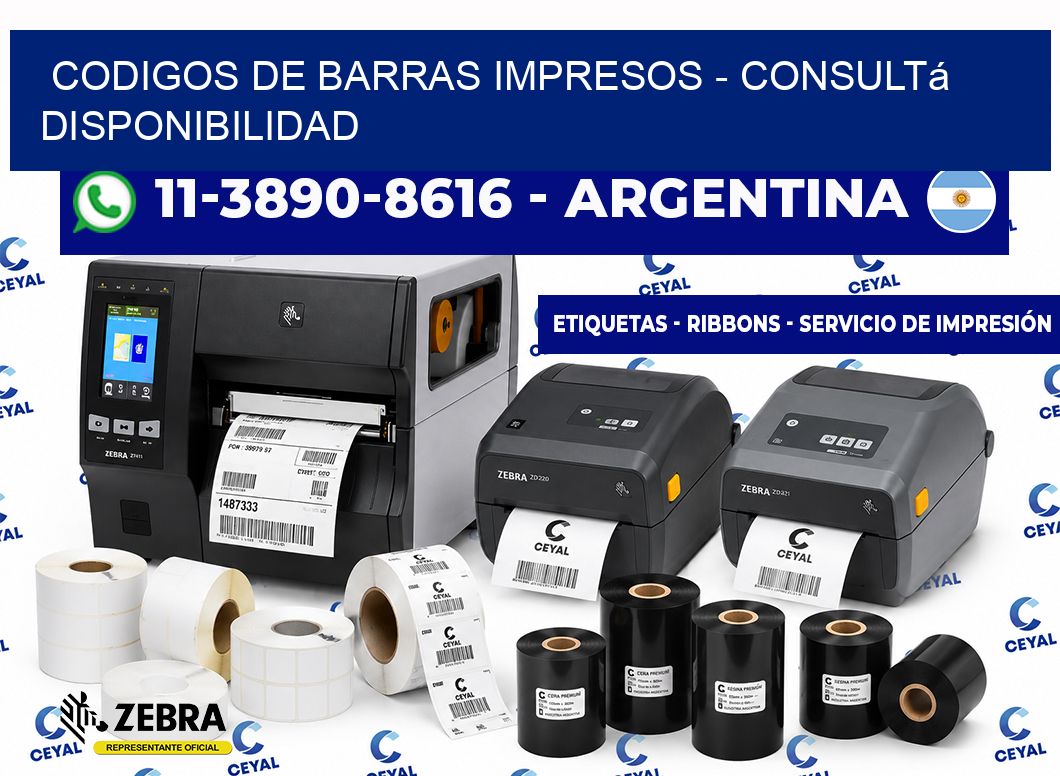 CODIGOS DE BARRAS IMPRESOS - Consultá disponibilidad
