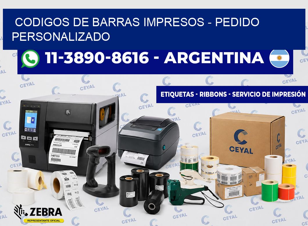 CODIGOS DE BARRAS IMPRESOS - Pedido personalizado