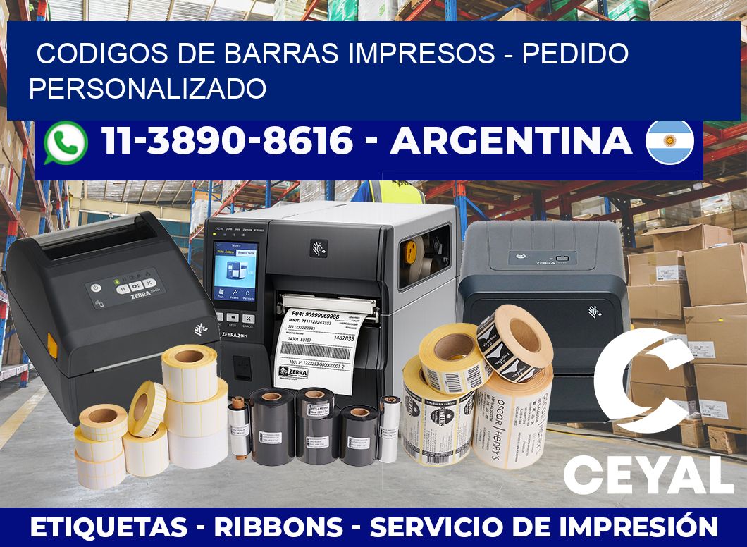 CODIGOS DE BARRAS IMPRESOS – Pedido personalizado
