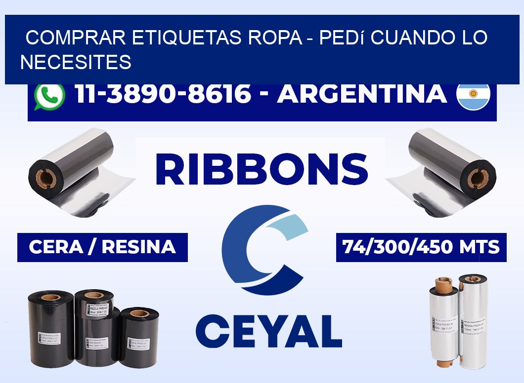 COMPRAR ETIQUETAS ROPA - Pedí cuando lo necesites
