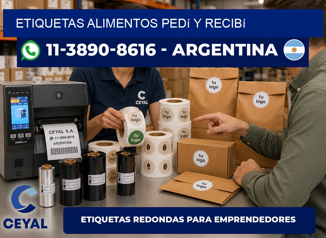 ETIQUETAS ALIMENTOS Pedí y recibí